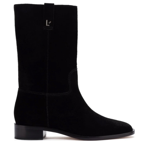 Larroude Barb Black Boots Size 6.5 New - Picture 1 of 12